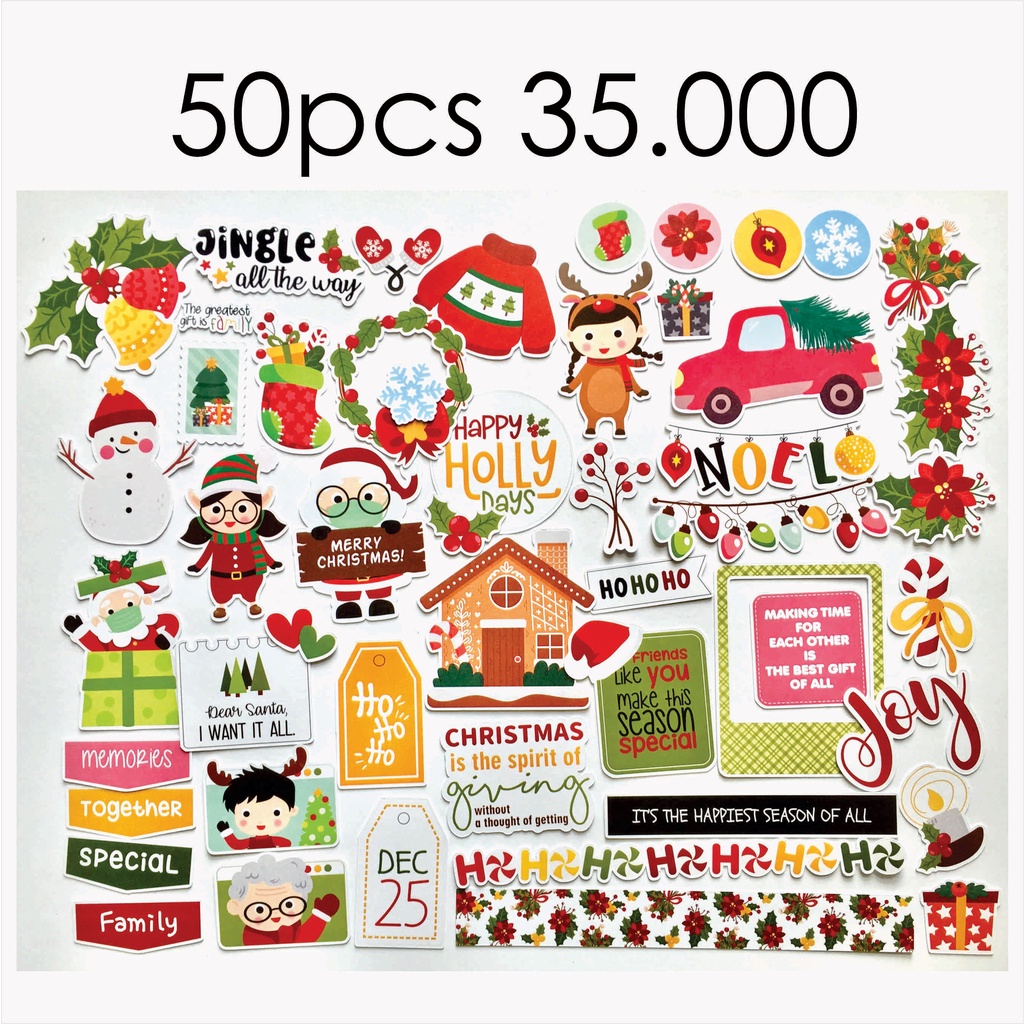 

BAHAN SCRAPBOOK - Die Cut | Hiasan | Gambar Potongan tema Christmas Natal 2023