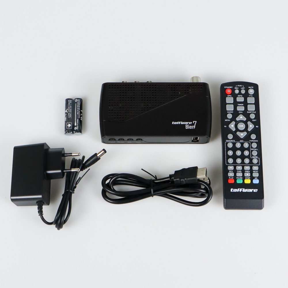 Taffware Bien7 Digital Satellite TV Box Receiver 1080P DVB-T2 - GX6701 - Black