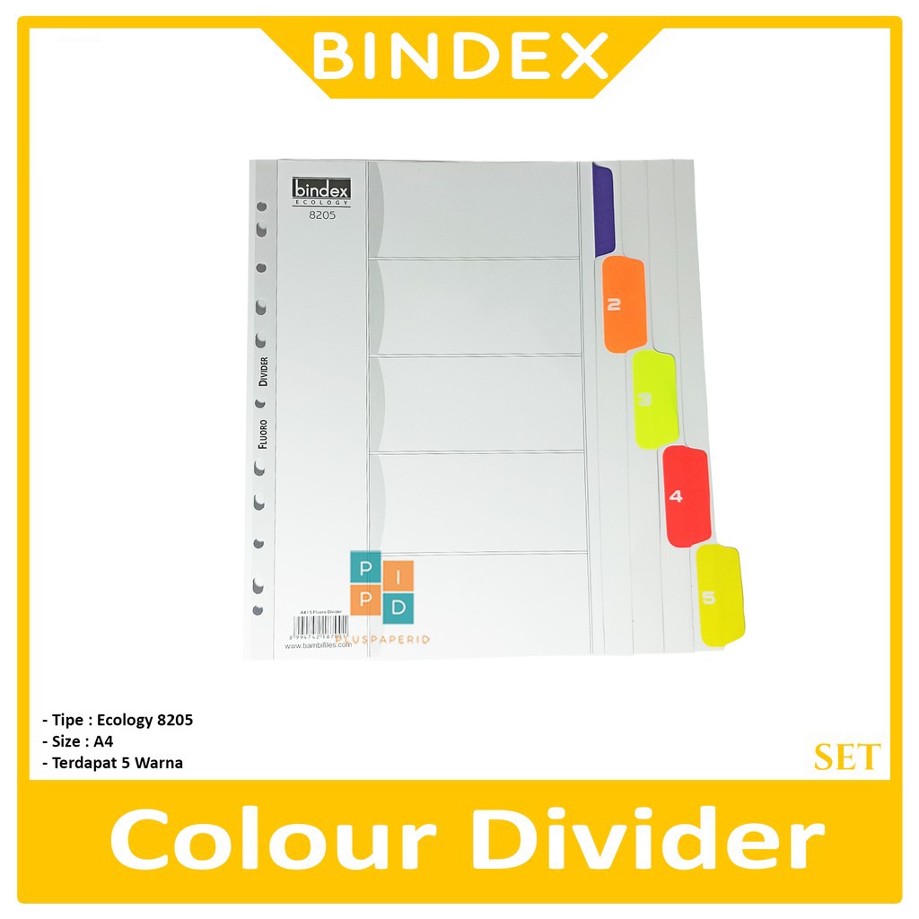 

BINDEX - Colour Divider Ecology 8205 A4 5 Warna - Set