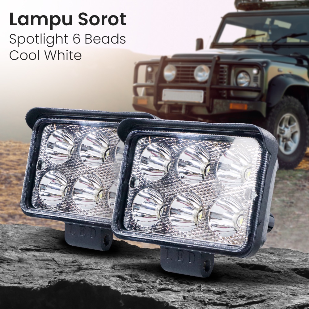 Lampu Sorot Flood Spotlight Waterproof 6 Beads Cool White 6500K- SDR19 - Black