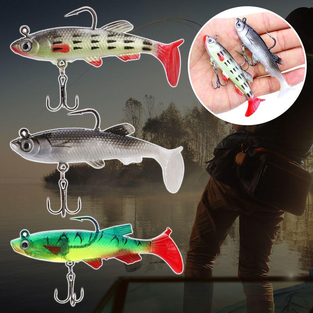 Top 8cm 14g Lure Silikon Luya Aksesoris T Ekor Memimpin Ikan Swimbait