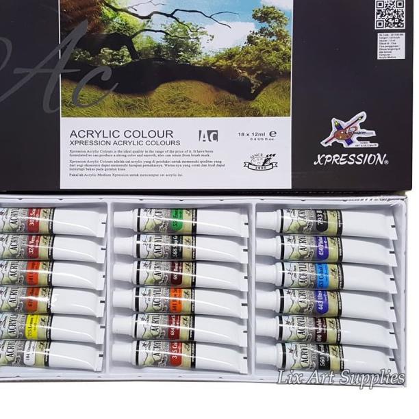 

Xpression Acrylic Color Set 18 - 818B / Cat Akrilik Set 18x12ml
