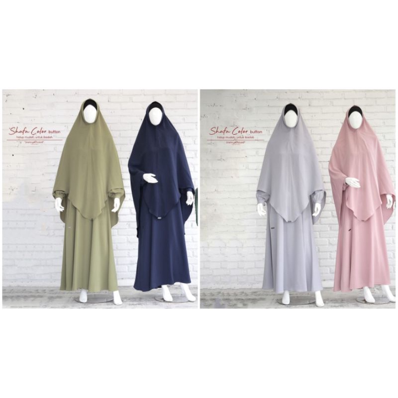 Shafa Color Button Gamis ( Dijual Terpisah & Set) By Shafa Jilbab