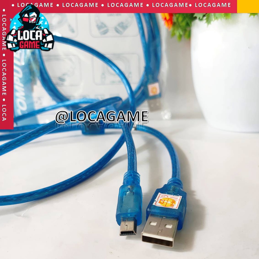 KABEL USB CHARGER STIK PS3 DAN PS4 MERK NYK Biru panjang 1.5m