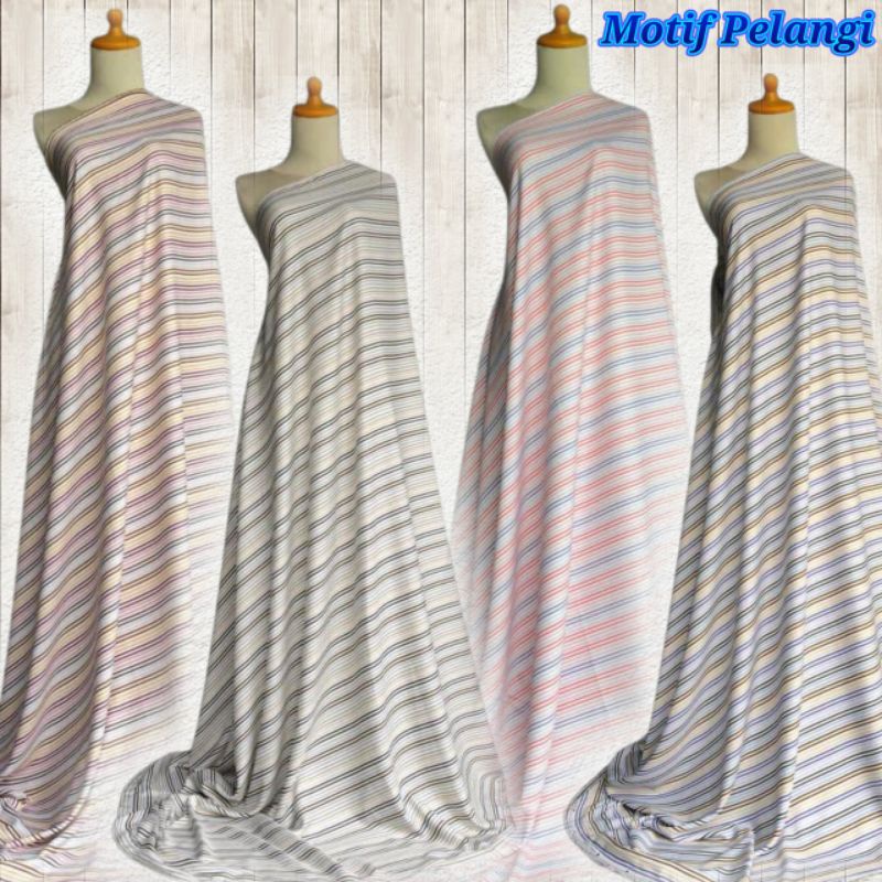 Kain Shakila Motif Pelangi harga setengah meter