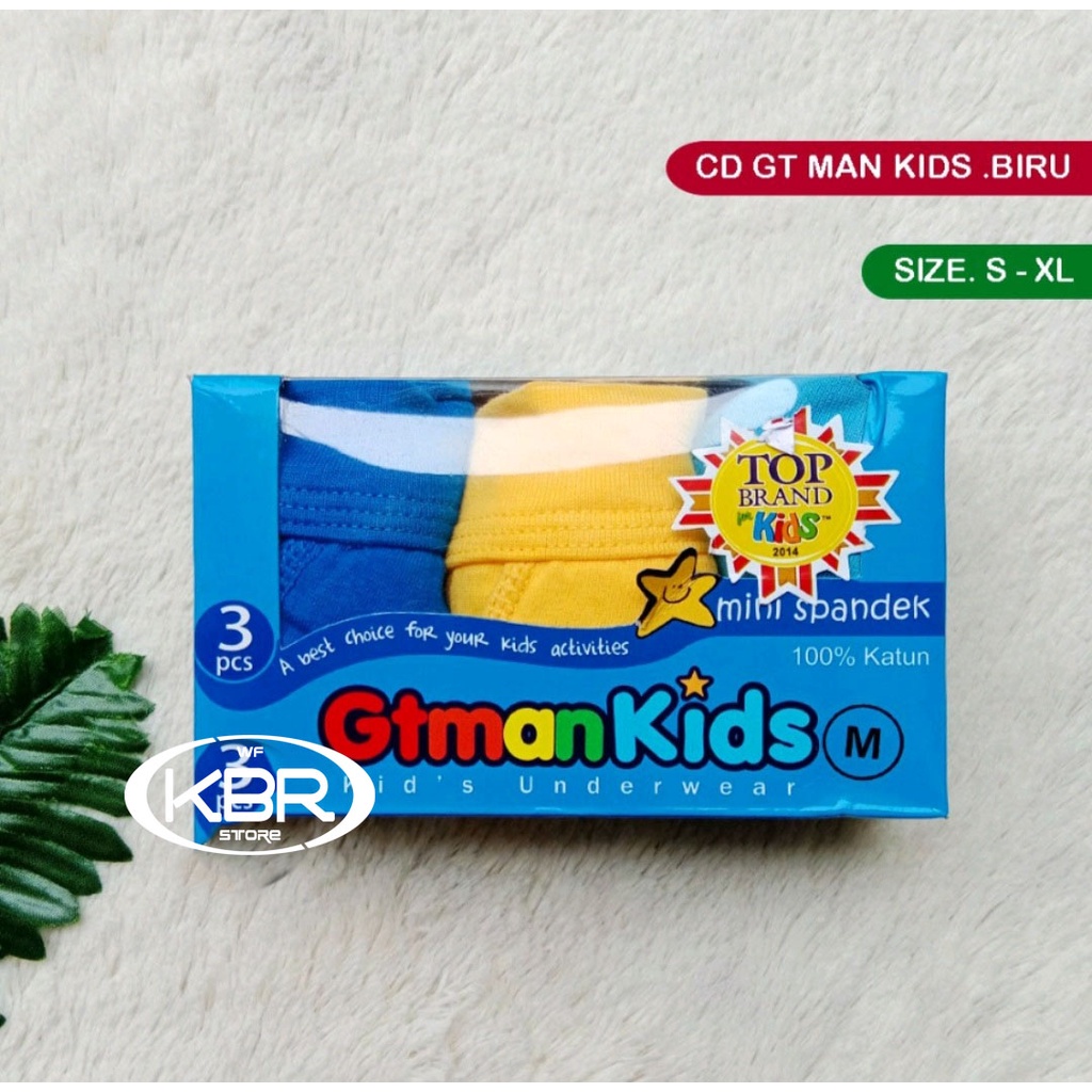 [ isi 3 ] GT MAN KIDS BIRU DAN KUNING | Celana dalam gt man anak | CD GT man anak karet Lebar dan Karet Kerut celana dalam anak-anak wf store