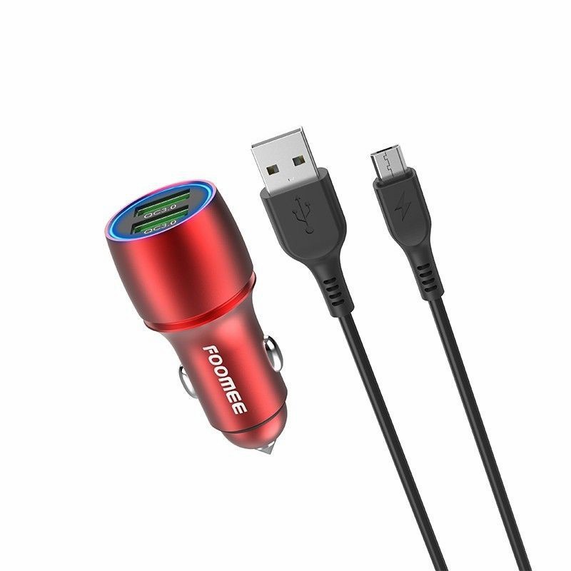 Car Charger Fast Charging 3A Dual Port USB FOOMEE BA12 Charger Mobil