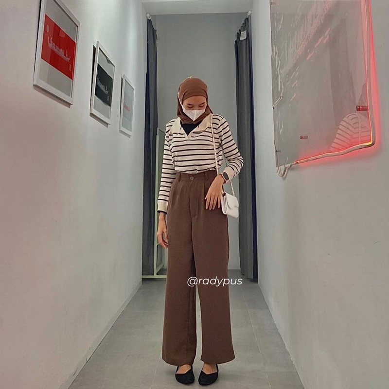 SIVALI Loose Pants 332 Trousers Wanita [PART 1] Celana Anti Kusut - Celana Kulot Wanita - Celana Kantor Formal / Casual