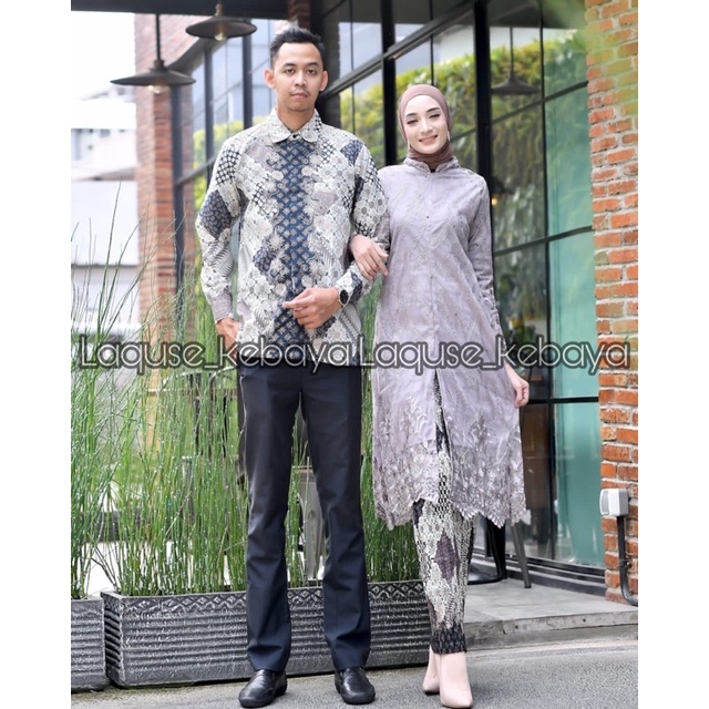 Setelan Kebaya Tunik Busui Batik Couple Modern Terbaru Outfit Pasangan Kondangan Wisuda By Laquse_kebayaa