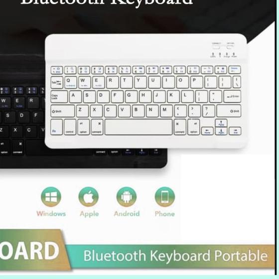 Wireless Slim Keyboard 9 inch Bluetooth iPad Tab Android Mac - Hanya Keyboard, 9inch Hitam