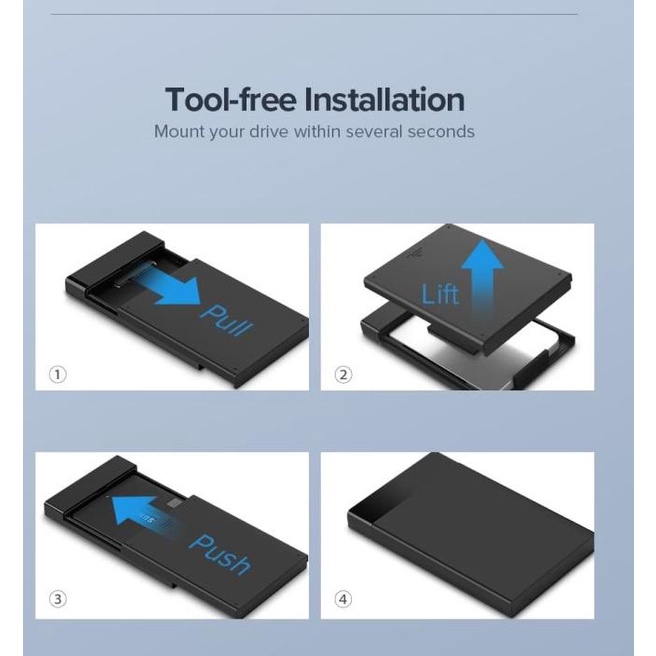 Ugreen Casing Enclosure Hard Disk External 2.5 "SATA USB3.0 - (30848)