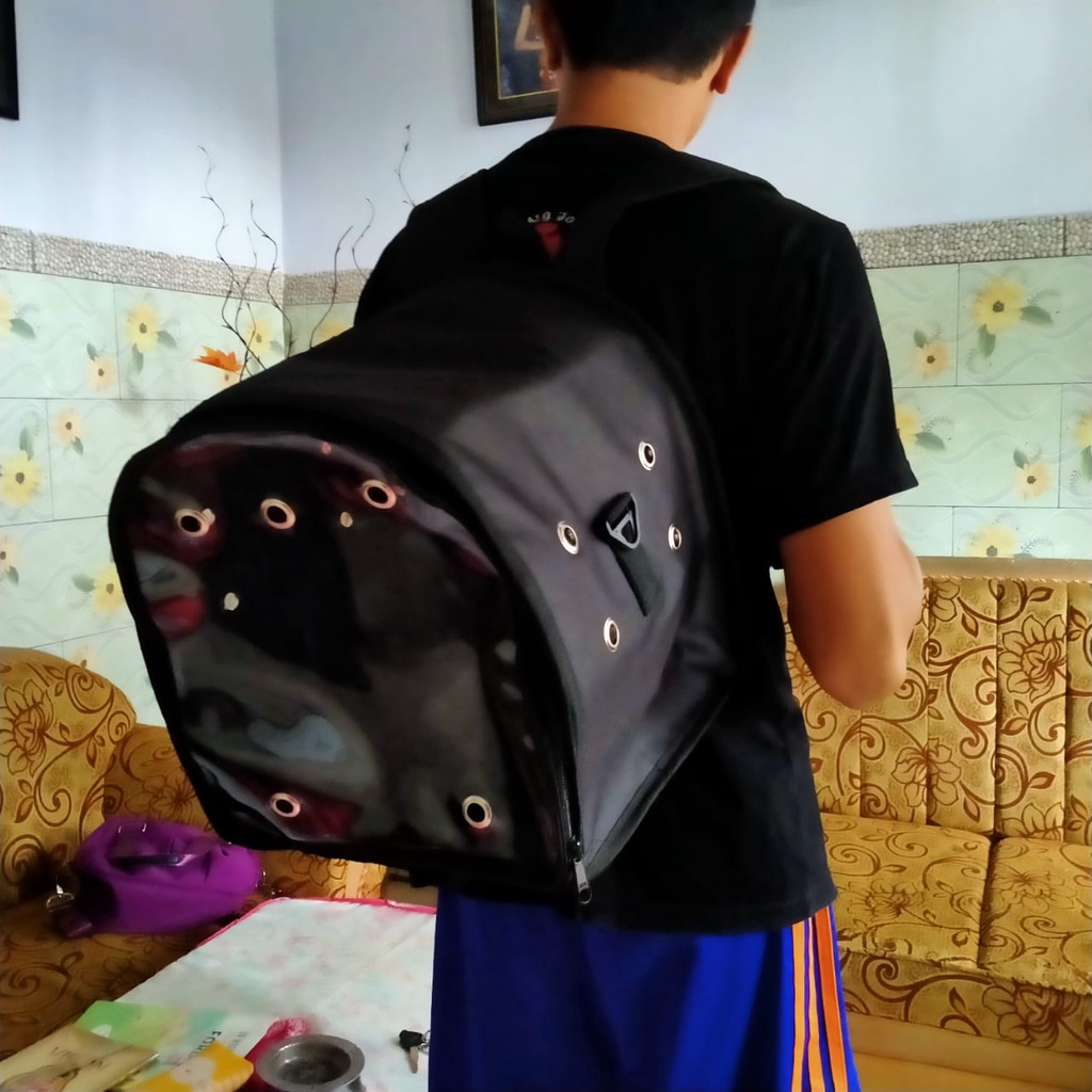 TAS RANSEL KUCING ANJING 3IN1 TRANSPARAN PET CARGO KAPSUL UKURAN BESAR KUCING ANJING