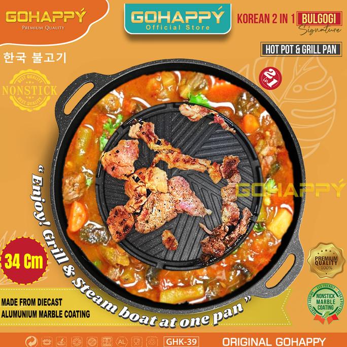 Sukiyaki Bulgogi Pan 2 in 1 MOOKATA Panci Grill Pan shabu shabu stein