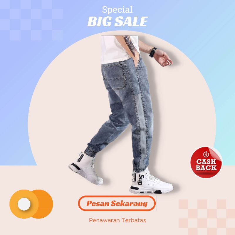 Celana Joger Jeans Terbaru Jogger biker denim jeans pria