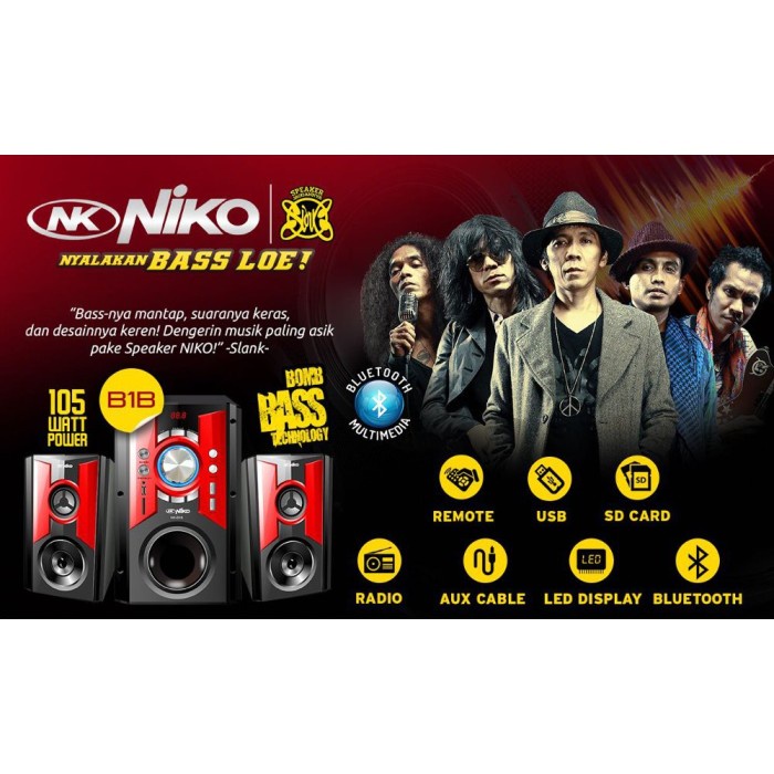 Niko Nk-B1B Multimedia Speaker (Bluetooth)