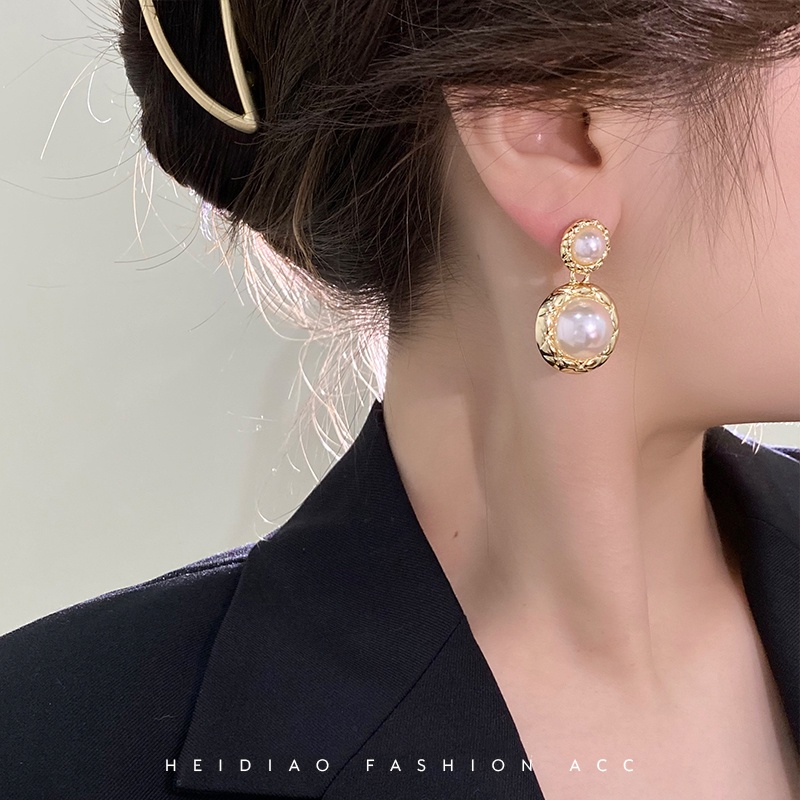 Anting Stud Mutiara Gaya Retro Untuk Wanita