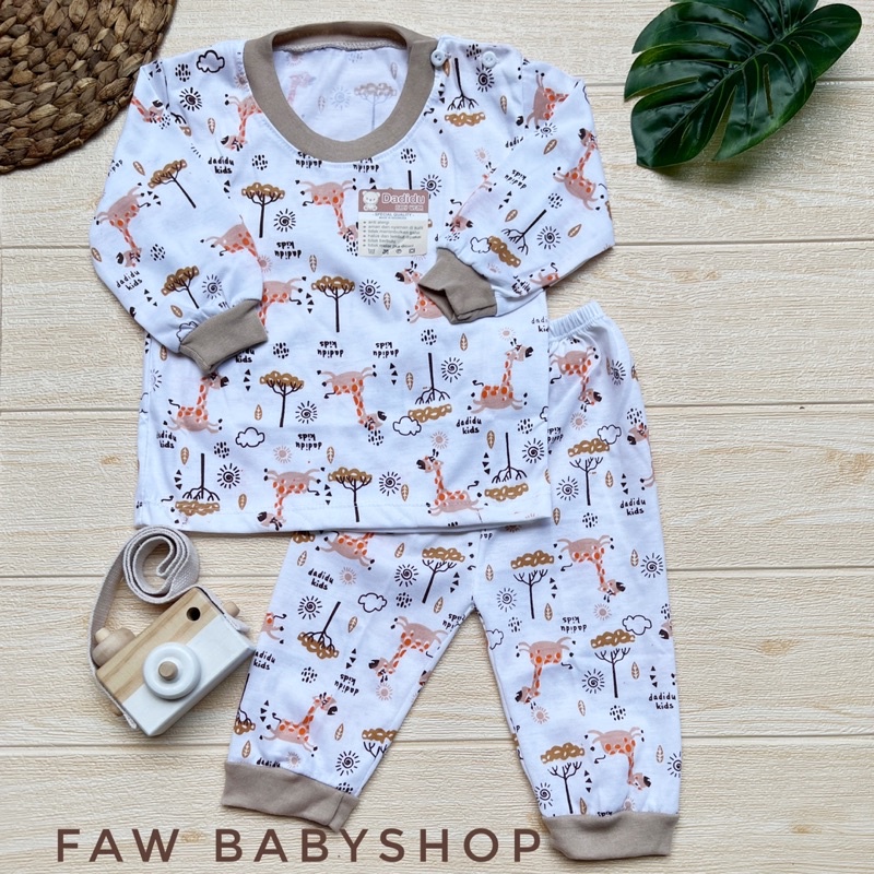 Piyama Bayi DADIDU GIRAFFE Baju Bayi Setelan Kaos Oblong Anak Usia 0-18 Bulan DADIDU Faw Babyshop