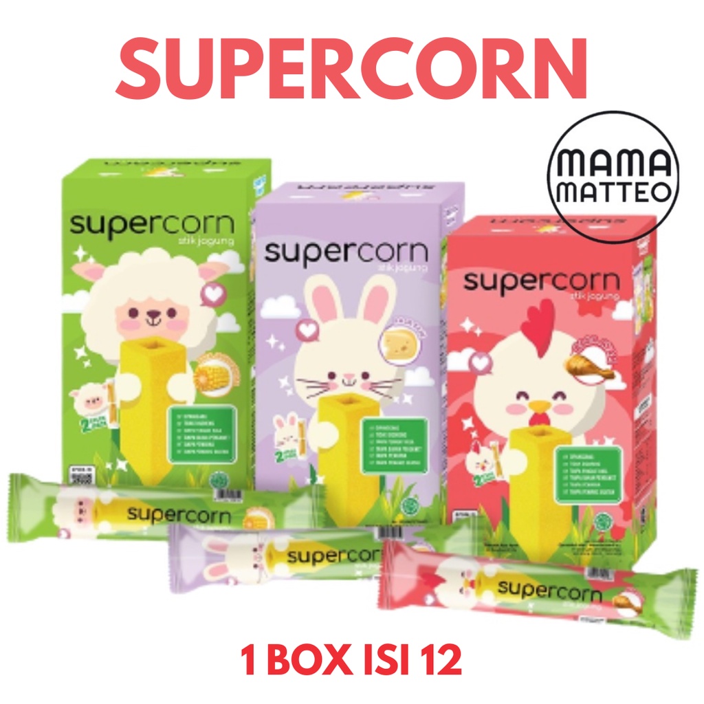 SUPERCORN Stik Jagung Healthy Snack Camilan Bayi Super corn / Keju / Jagung Bakar / Ayam / Cemilan Momogi Sehat / BANDUNG