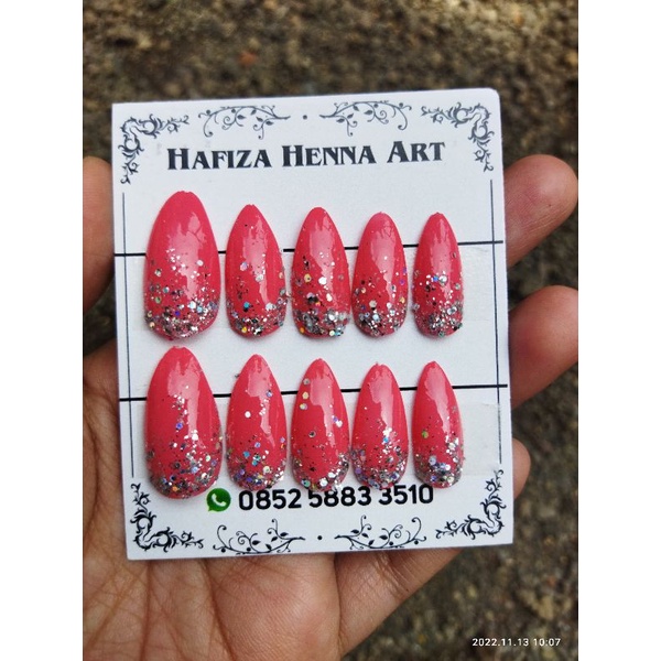 nail art polos hiasan LENGKAP DENGAN LEM