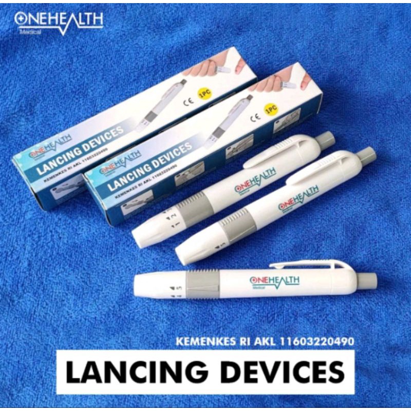 Lancing Device Otomatis / Pen Pencoblos + 10 pcs Lancet Onehealth