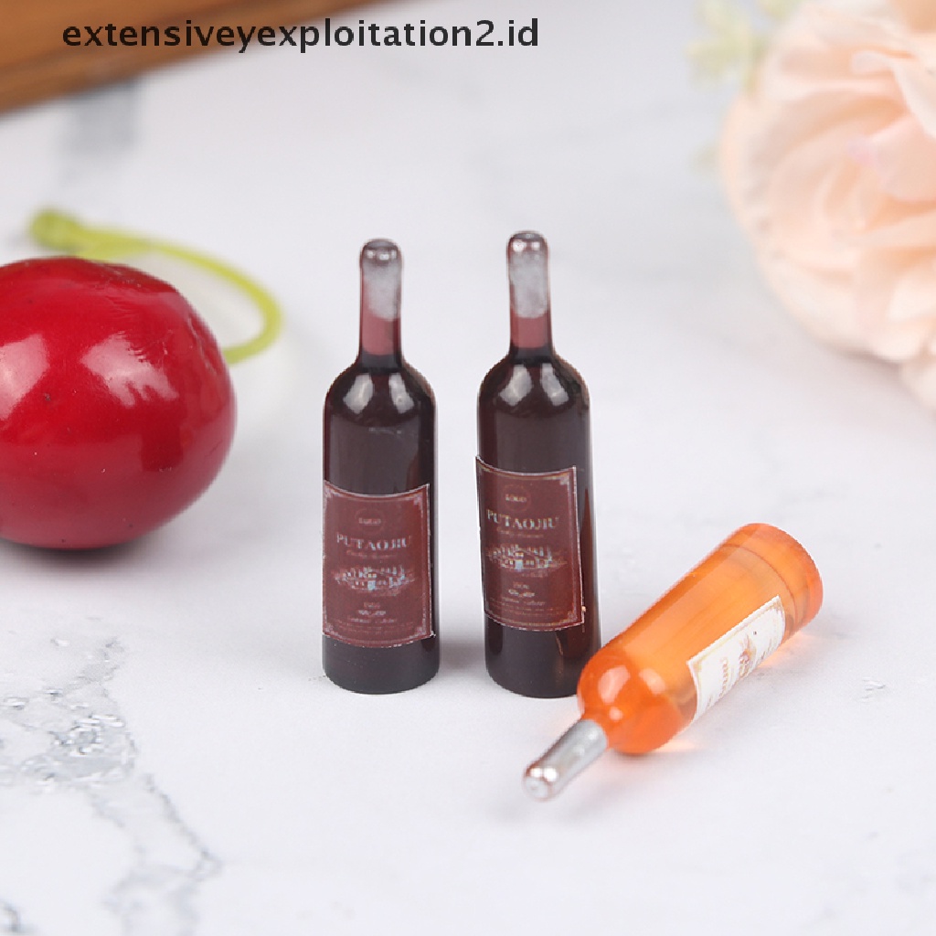 10pcs / Set Mainan Miniatur Botol Red Wine Skala 1: 12 Untuk Dekorasi Rumah Boneka