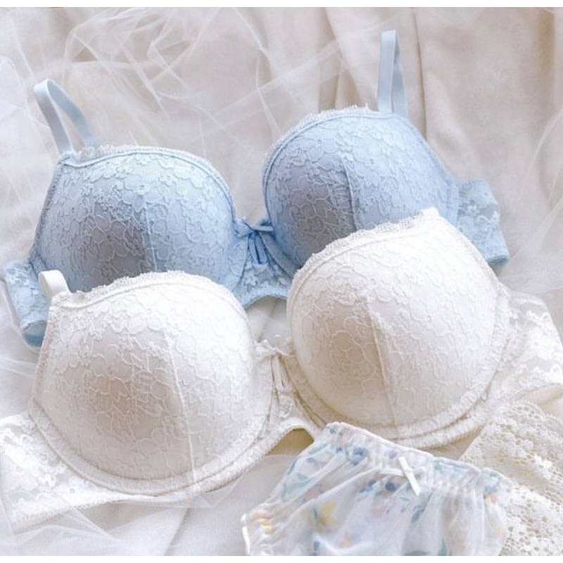 6ixty8ight bra bh underwear premium luxury branded brand luar negeri BRAND NEW biru muda hitam putih