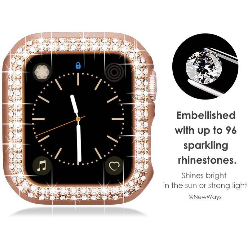 Case Pelindung Bumper Hias Berlian Bling Untuk Apple Watch Seri 8 7 6 5 4 3 2 1 SE2 45mm 41mm 44mm 42mm 40mm 38mm