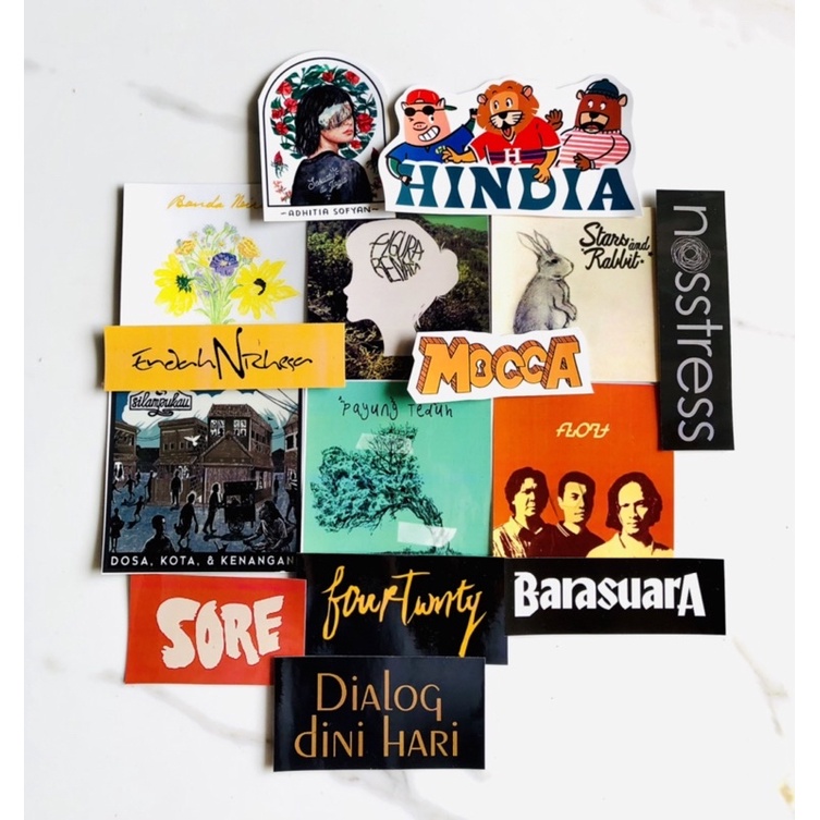 Sticker Pack Band Indie Folk (Hindia, Stars and Rabbit, Aditya Sofyan, Barasuara, Banda Neira, Float, sore, mocca, payung teduh dll)