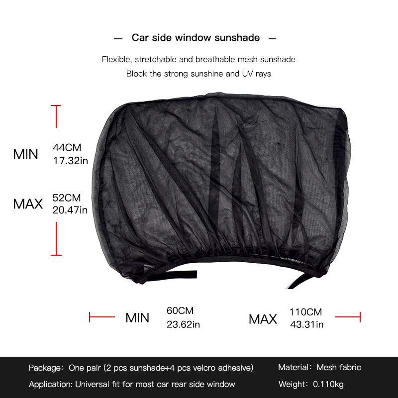 2Pcs Sunshade Tirai Mobil / Tirai Matahari Kelambu Mobil / Universal Pelindung Panas/Tirai mobil anti UV pelindung/Mobil kerai benang anti nyamuk kelambu