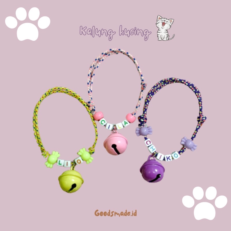 KALUNG KUCING TALI BISA CUSTOM NAMA