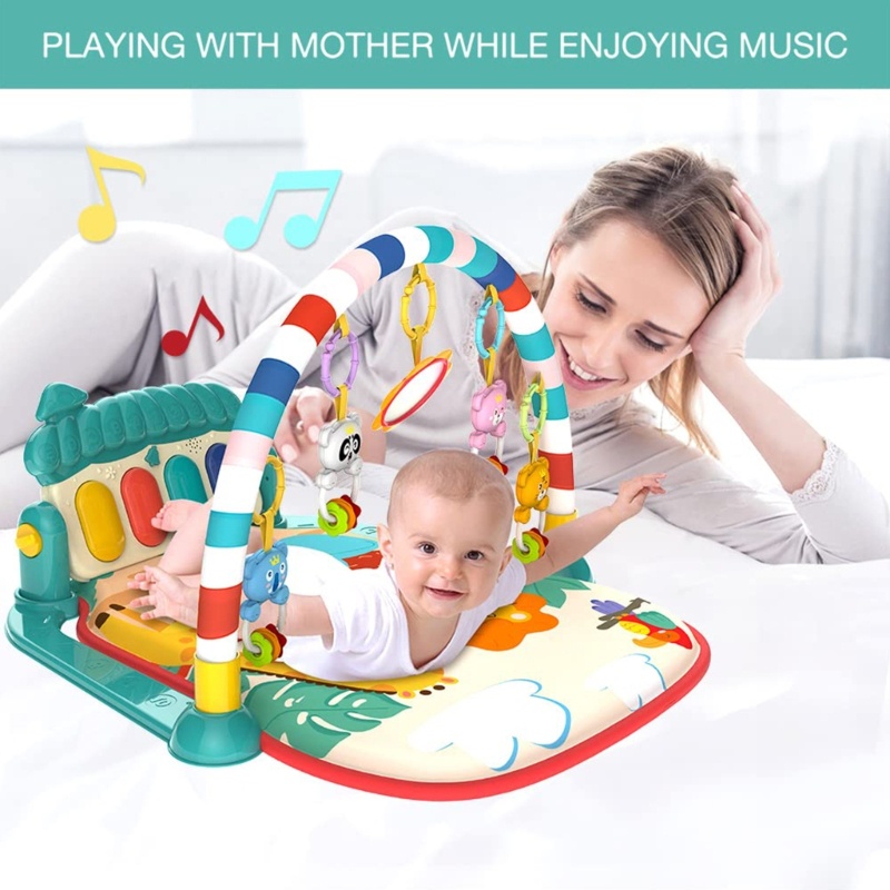 Mary Baby Gym Playmat Mainan Musik Tendangan Piano Mainan Untuk Tummy Time Rattle Arch Bridge Breathable Mats Untuk Balita Natal