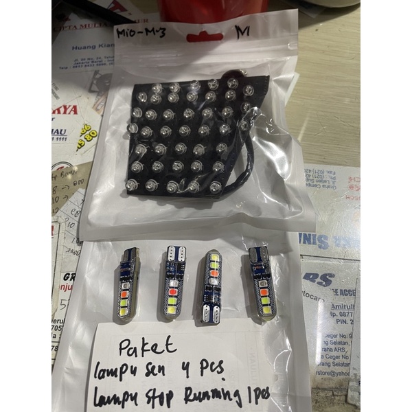 lampu stop led mio m3 10xrubahan running+sen jelly 8mata running nyala 4warna paket 4in1