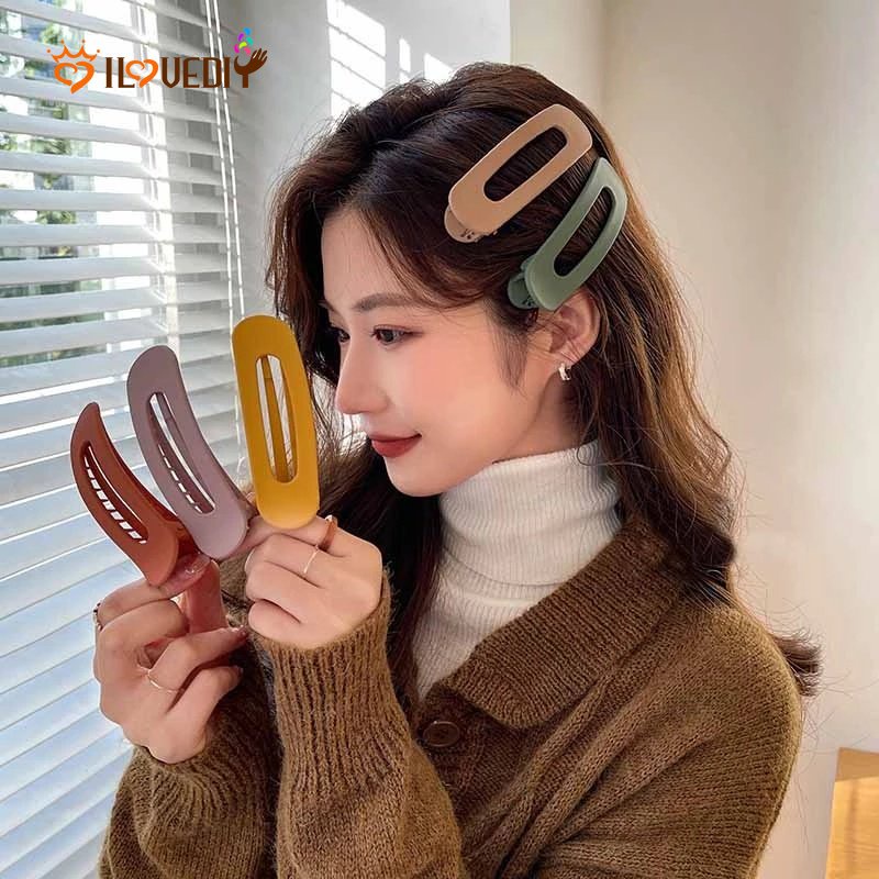 Frosted Korea Duckbill Jepit Rambut Wanita BB Jepitan Fashion Besar Klip Rambut Warna Solid Manis Poni Akrilik Gadis Wanita Bergigi Non-slip Elegan Aksesoris Rambut