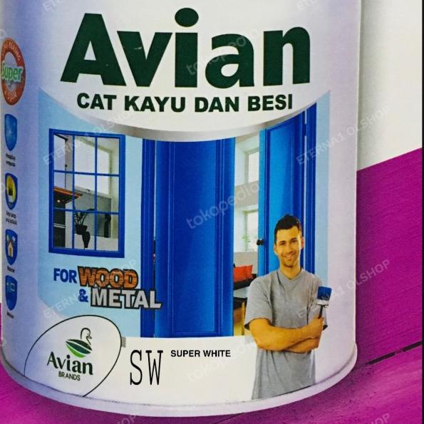Avian SW Super white 1kg Cat besi dan kayu Putih mengkilat