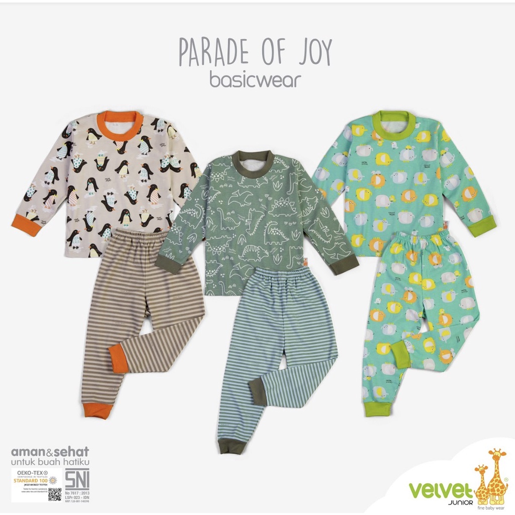 Velvet Junior 3 Stel Piyama Dream Wear | Parade of Joy