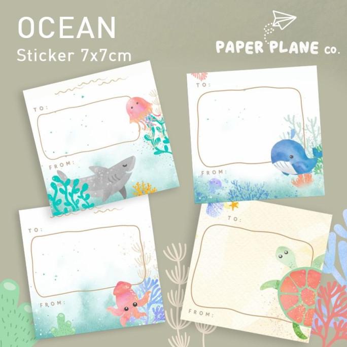 

40 pcs Sticker Message Ucapan Pesan Anak Tema "Ocean" Custom Nama