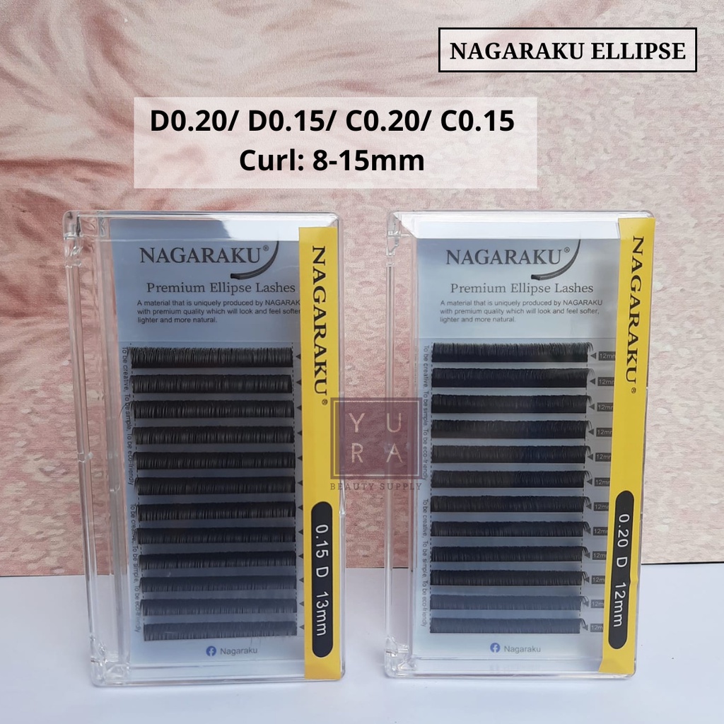 Nagaraku Premium Ellipse Eyelash Extension Single Size / Bulu mata super halus lembut