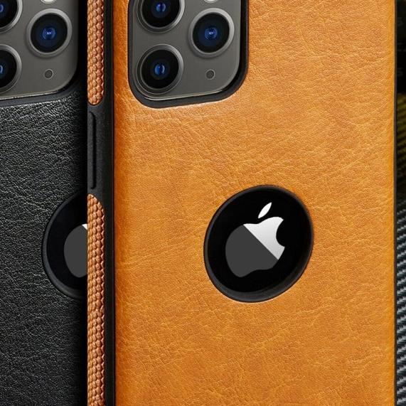 Iphone 12 mini 12 12 pro 12 pro max Leather Stitching Premium Case - Hitam, Iphone 12