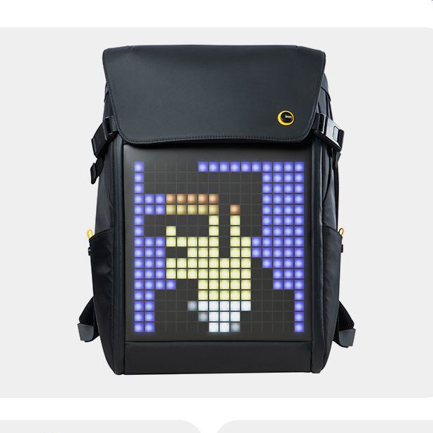 ⊙divoom point sound pixel ransel pria kulit tas ransel komputer berkapasitas besar layar LED tren olahraga tas travel wanita