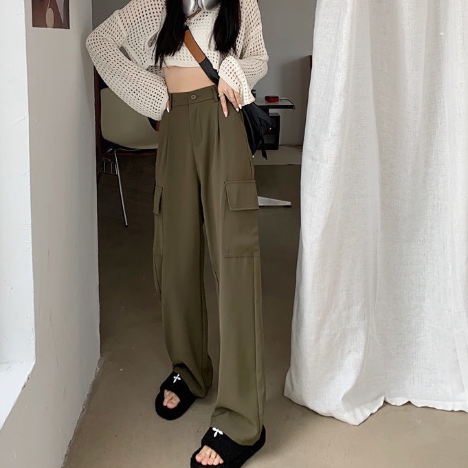 Celana Kulot Wanita Korean Highwaist Polos Lurus Oversize Casual Pants