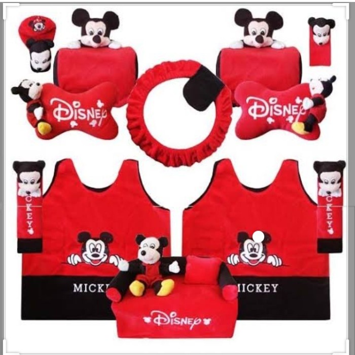 Bantal 1 Set Bantal Assesories Mobil 8 In 1Mickey