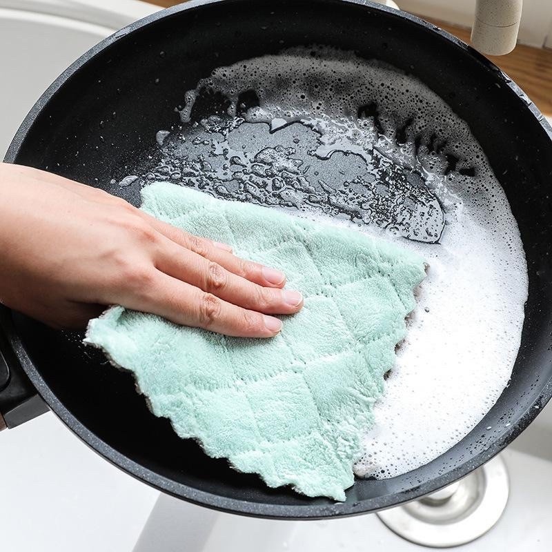 Kain Lap Pengering Cuci Piring Microfiber Anti Minyak Dapur Serbaguna