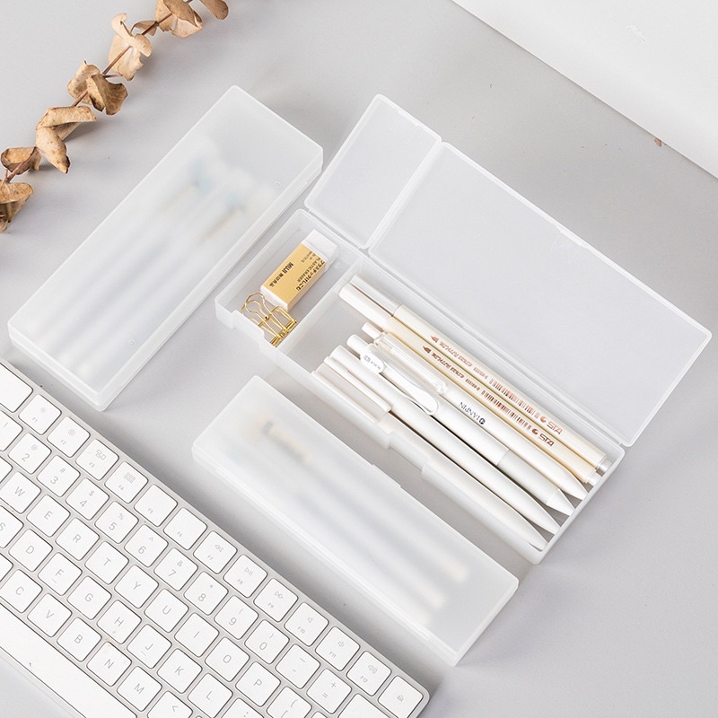 

Kotak Pensil Transparan Polos / Tempat Pensil Aesthetic Korea