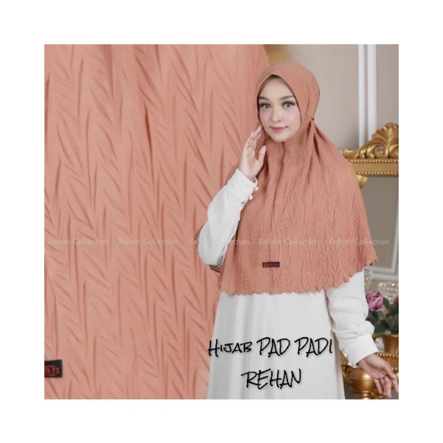 CUCI GUDANG~Jilbab Bergo instan PED Plisket Padi ORI REHAN