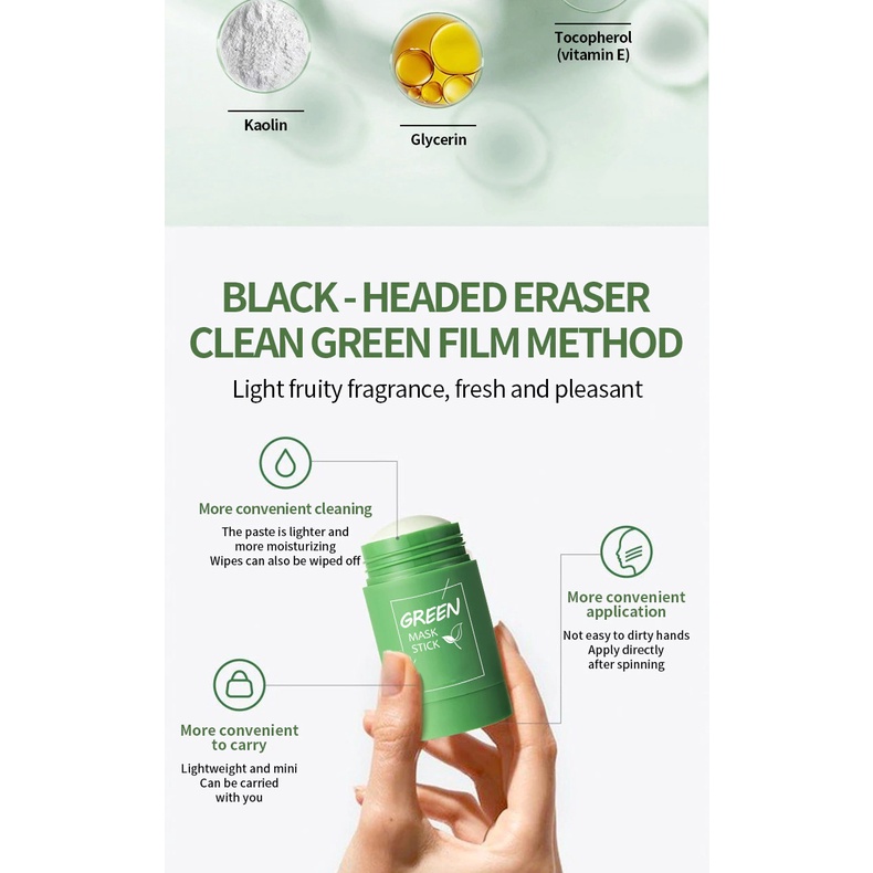 Masker Wajah Meidian Menyerap Minyak Membersihkan Pori-pori dan Menghilangkan Jerawat Masker Greentea Masker Komedo Stick Face Mask