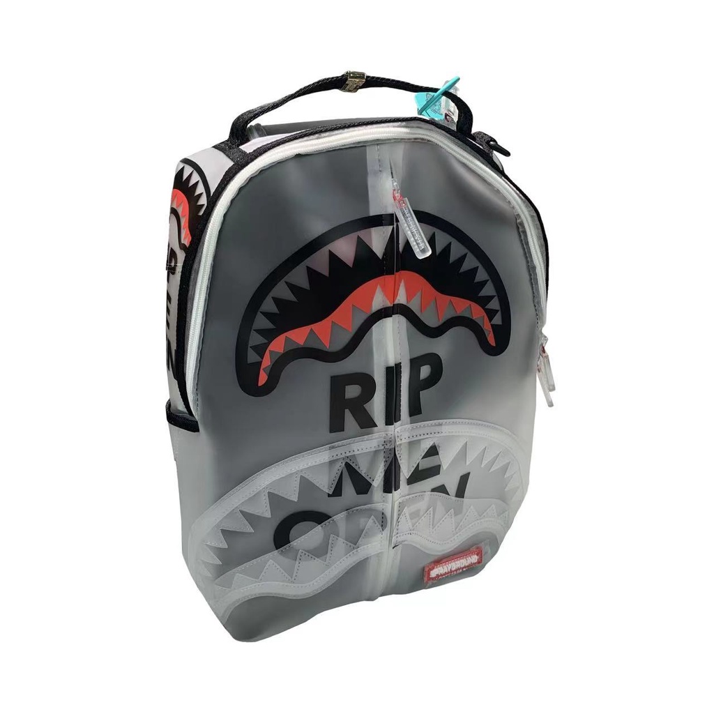 ▨SPRAYGROUND spoof tide merek sistem hiu transparan siswa SG tas ransel komputer tas sekolah berkapasitas besar