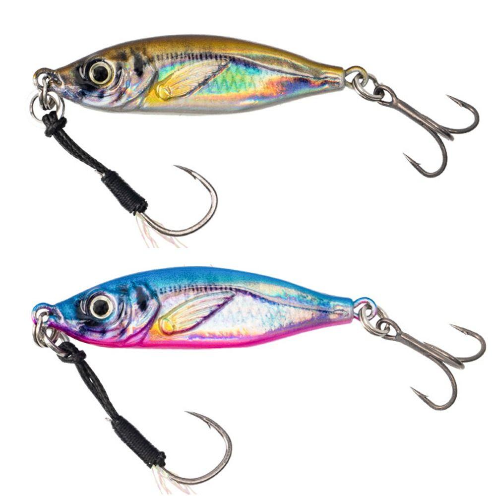 Preva Simulasi Logam Memancing Umpan Pancing Laut Kait Bass Ganda 20g/30g Memimpin Casting