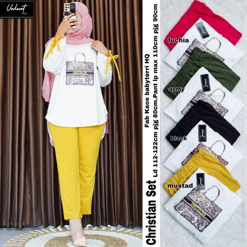 SETELAN CELANA CHRISTIAN SET COMBED 30S TERMURAH