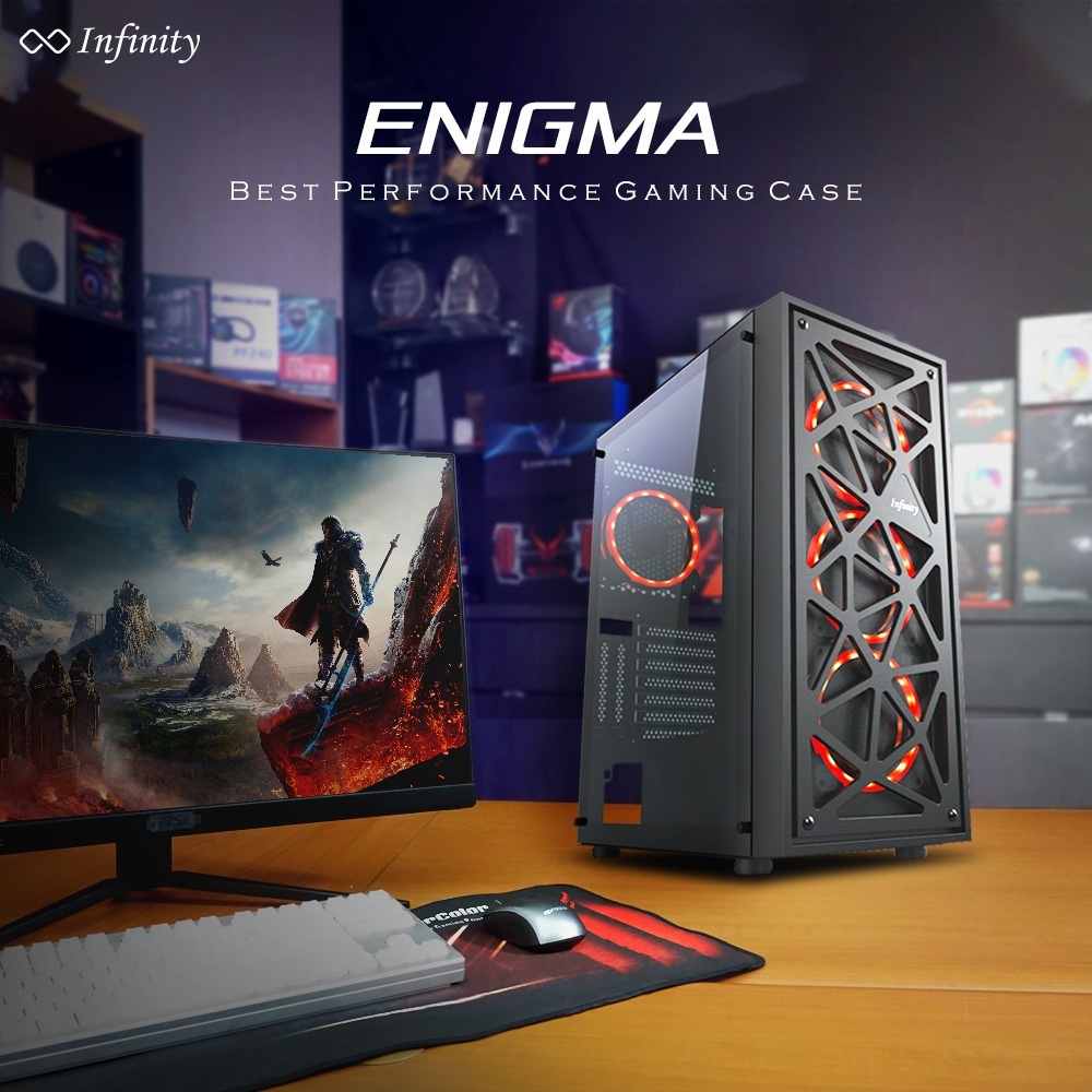 Gaming Case INFINITY ENIGMA | Tempred Glass Side Casing ATX