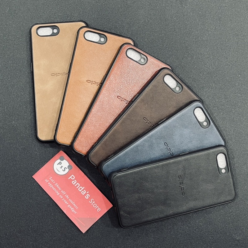 Leather Case Oppo A3s Softcase Kulit Elegan Casing Slim Fit